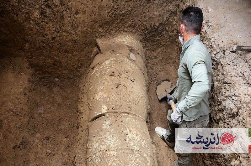 کشف یک سنگاب در گذر تاریخی «کمرزرین» اصفهان