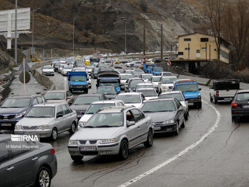 ترافیک سنگین در محور چالوس و آزادراه تهران- شمال