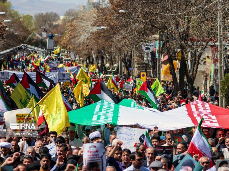 خروش روزه داران زنجانی علیه جنایات رژیم صهیونیستی