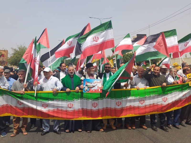 فیلم/ راهپیمایی «جمعه‌های خشم» در حمایت از مردم فلسطین در اهواز