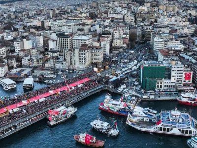 تظاهرات گسترده مردم استانبول در حمایت از فلسطین