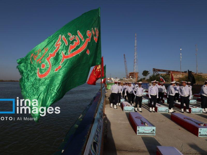 پیکر مطهر ۸۵ شهید دوران دفاع مقدس از مرز آبی اروندرود وارد کشور شد