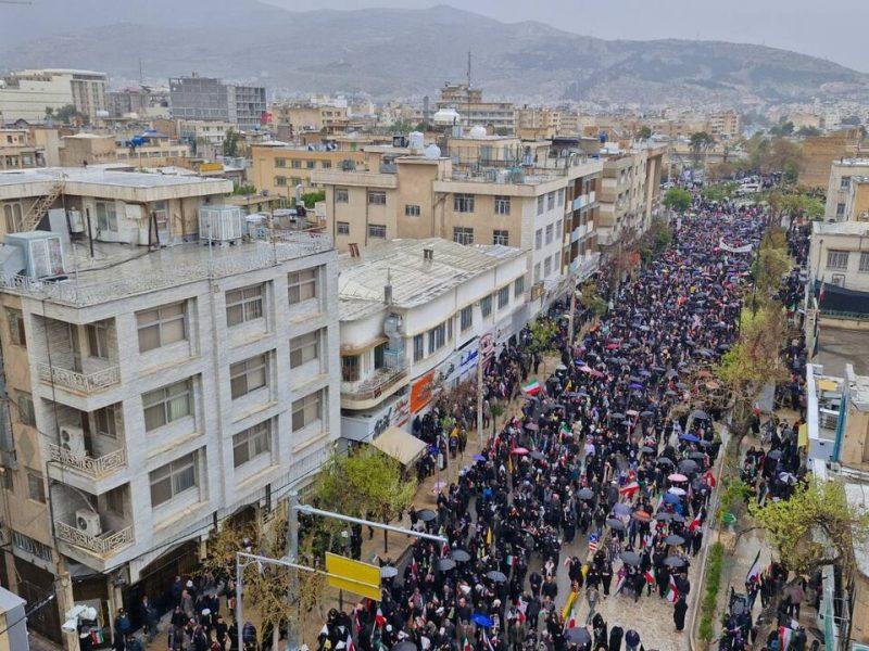 فیلم | خون‌خواهی فارسی‌ها در روز قدس؛ زیر باران، پای عهد با ولایت