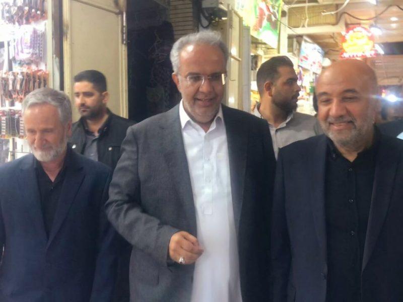 زندگی جاری در دل جنگ؛ بازدید شامگاهی وزیر تعاون از بازار رسولی زاهدان