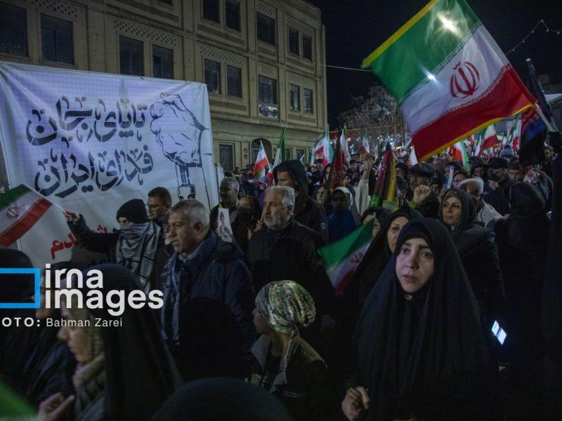 خیابان‌های کرمانشاه همچنان صحنه انزجار از آمریکا و اسرائیل+فیلم و عکس