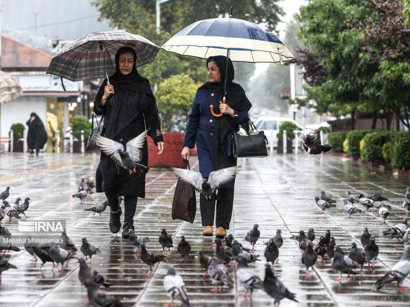 رگبار باران در ۱۳ استان نیمه شمالی کشور