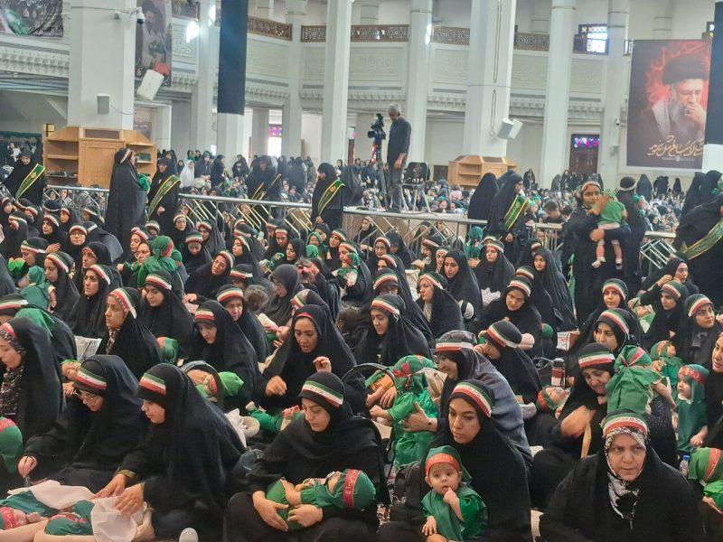 ضیافت اشک مادران شیرخوارگان در حرم شاهچراغ(ع)؛ هم‌نوایی با ناله‌های کوچک‌ترین شهید کربلا