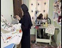 هنر گلدوزی و سوزن‌دوزی با دستان بانوی کارآفرین شیروانی