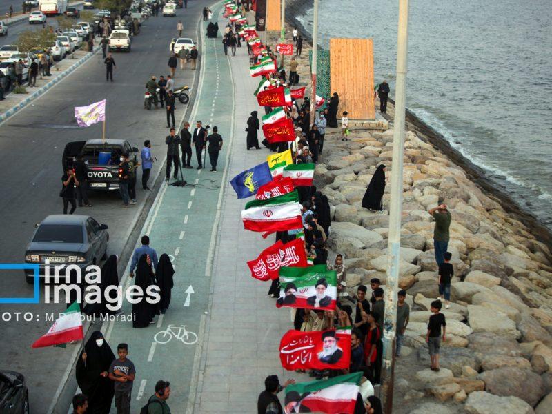 زنجیره انسانی جانفدایان دریای نیلگون خلیج فارس