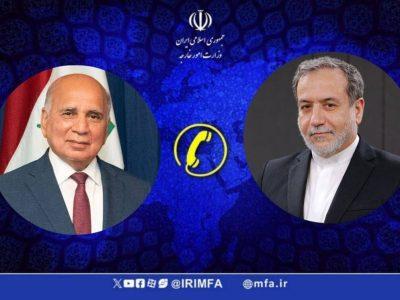 عراقچی بر مواضع اصولی ایران در حمایت از امنیت، ثبات و تمامیت ارضی عراق تاکید کرد